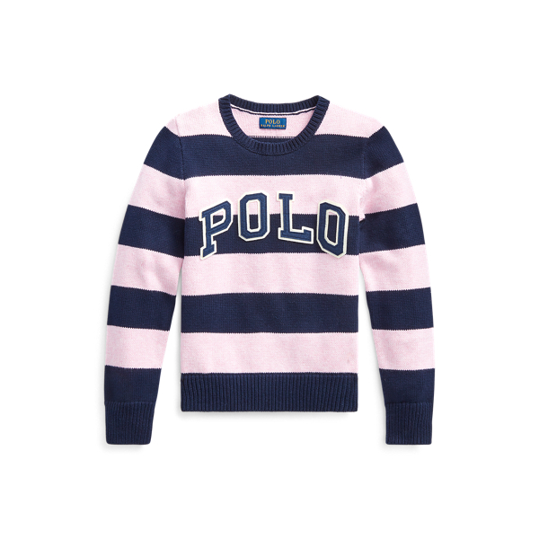 Striped Logo Cotton Jumper Girls 7-14 Years 1