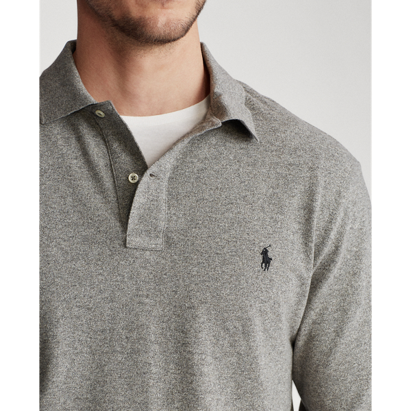 Canterbury Heather Mesh Long-Sleeve Polo Shirt Big & Tall 6