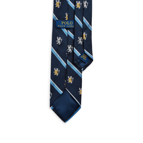 Navy/Blue Silk Narrow Club Tie Polo Ralph Lauren 1