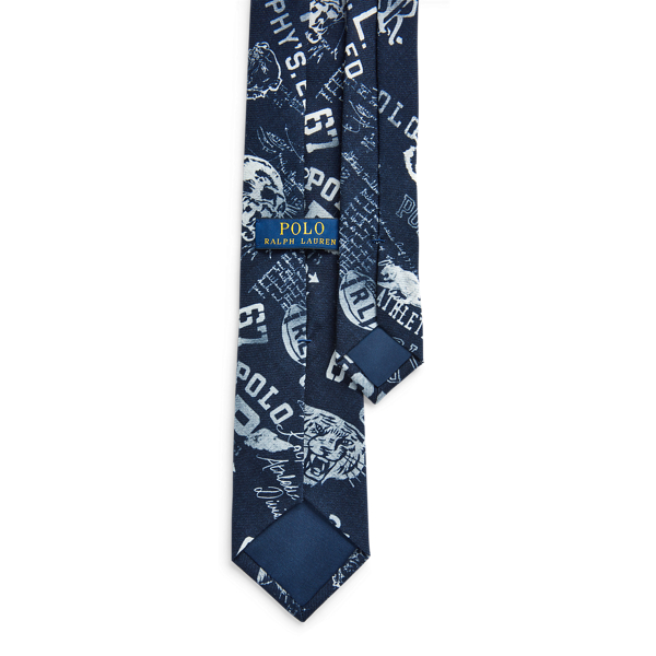 Navy/White Wool Graphic Narrow Tie Polo Ralph Lauren 2