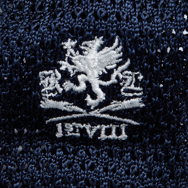 Navy/White Graphic Knit Silk Tie Polo Ralph Lauren 2