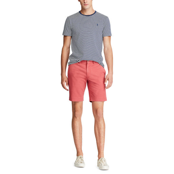 Nantucket Red Stretch Slim Fit Chino Short Polo Ralph Lauren 2