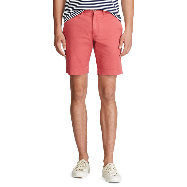 Nantucket Red Stretch Slim Fit Chino Short Polo Ralph Lauren 3