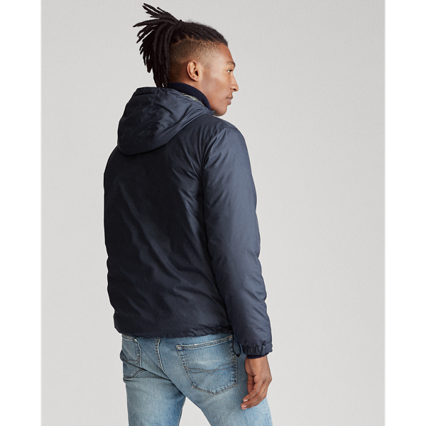 Aviator Navy/ Charcoal Gr Reversible Hooded Jacket Polo Ralph Lauren 6