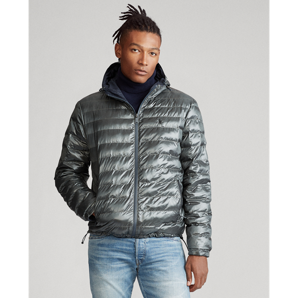 Aviator Navy/ Charcoal Gr Reversible Hooded Jacket Polo Ralph Lauren 7