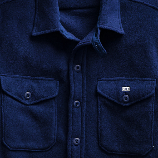 Cruise Navy Stretch Fleece Shirt Jacket Polo Ralph Lauren 6