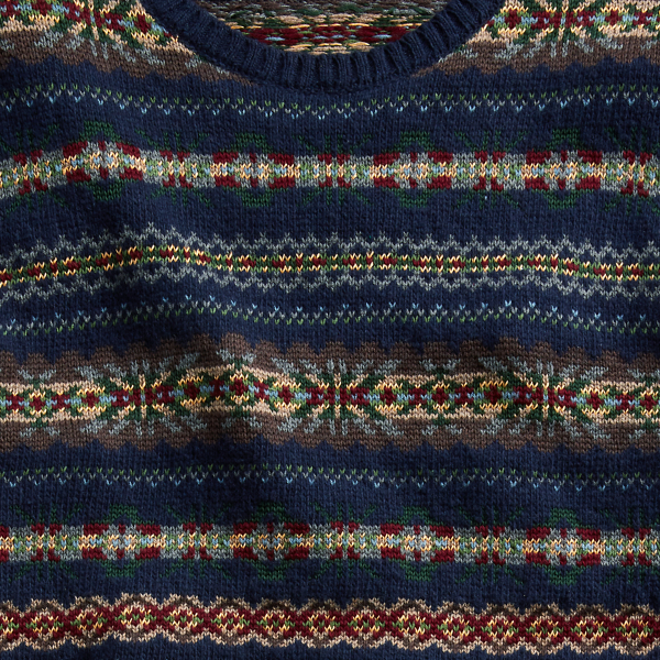 Navy Fairisle Fair Isle Cotton-Blend Jumper Polo Ralph Lauren 6