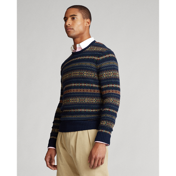 Navy Fairisle Fair Isle Cotton-Blend Jumper Polo Ralph Lauren 4