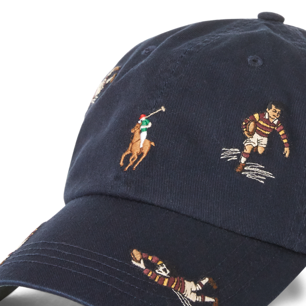 Aviator Navy W/ Rugby Emb Rugby Player Chino Cap Polo Ralph Lauren 3