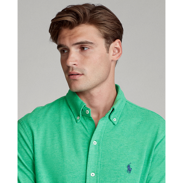 Palm Green Heather Featherweight Mesh Shirt Polo Ralph Lauren 3