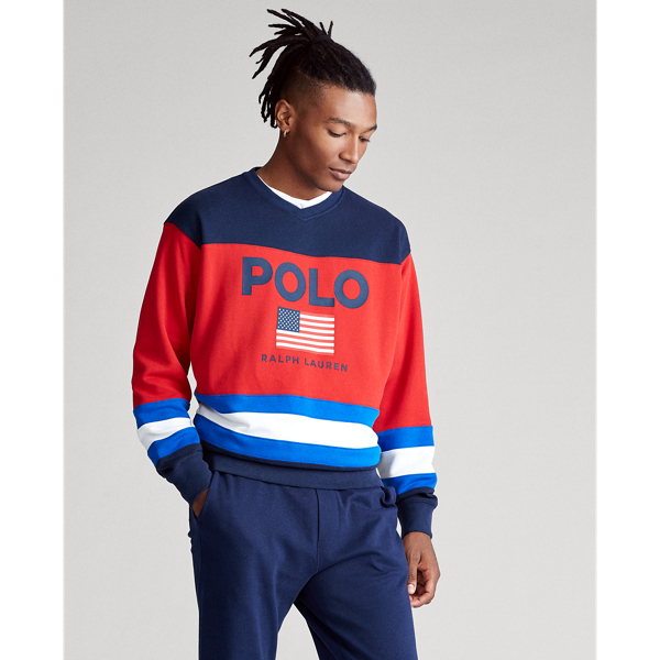 Cruise Navy Multi Flag Fleece Sweatshirt Polo Ralph Lauren 4