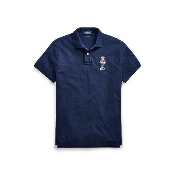 Piqu&eacute;-Polo im Custom-Slim-Fit mit Bear Polo Ralph Lauren in Kreuzfahrt-Navy 2