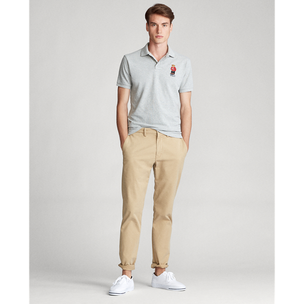 Piqu&eacute;-Polo im Custom-Slim-Fit mit Bear Polo Ralph Lauren in Andover meliert 4