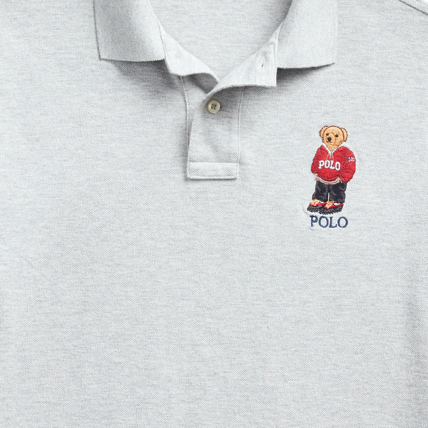 Piqu&eacute;-Polo im Custom-Slim-Fit mit Bear Polo Ralph Lauren in Andover meliert 7