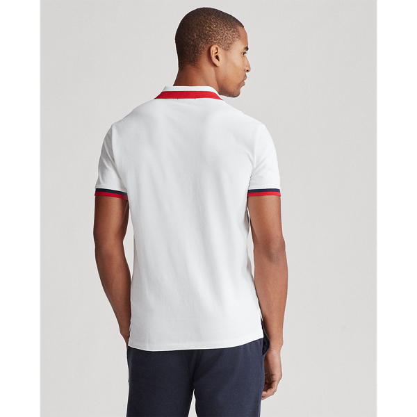 White Multi Slim Fit Mesh Polo Shirt Polo Ralph Lauren 6