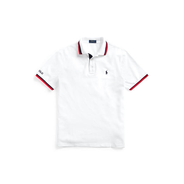 White Multi Slim Fit Mesh Polo Shirt Polo Ralph Lauren 2