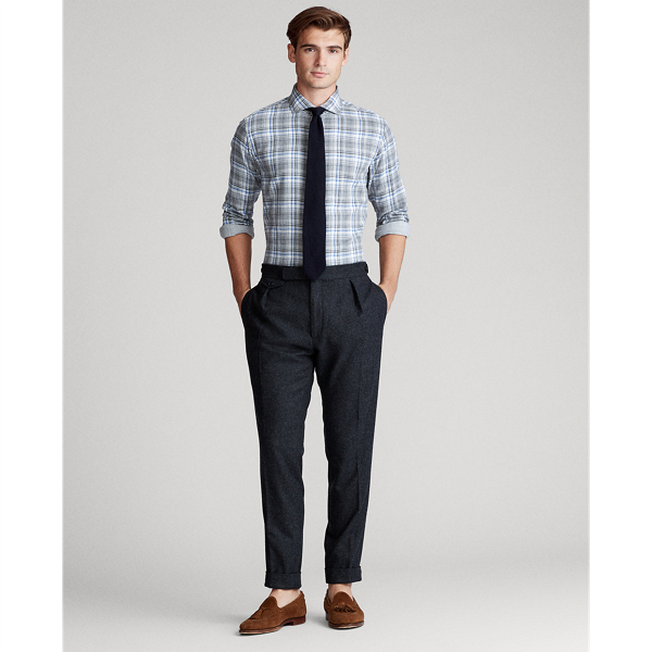 Grey Heather/Blue Multi Slim Fit Plaid Shirt Polo Ralph Lauren 3