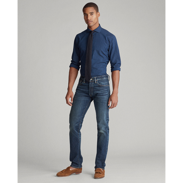 Four Corners Dot Slim Fit Indigo Dot Shirt Polo Ralph Lauren 3