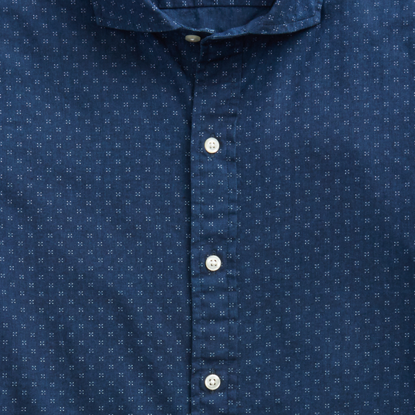 Four Corners Dot Slim Fit Indigo Dot Shirt Polo Ralph Lauren 6