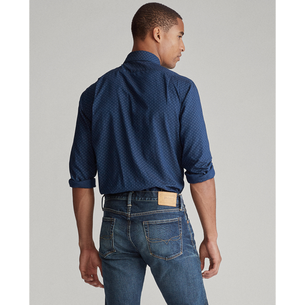Four Corners Dot Slim Fit Indigo Dot Shirt Polo Ralph Lauren 5