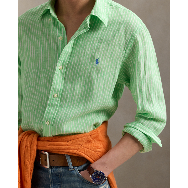 Custom Fit Striped Linen Shirt