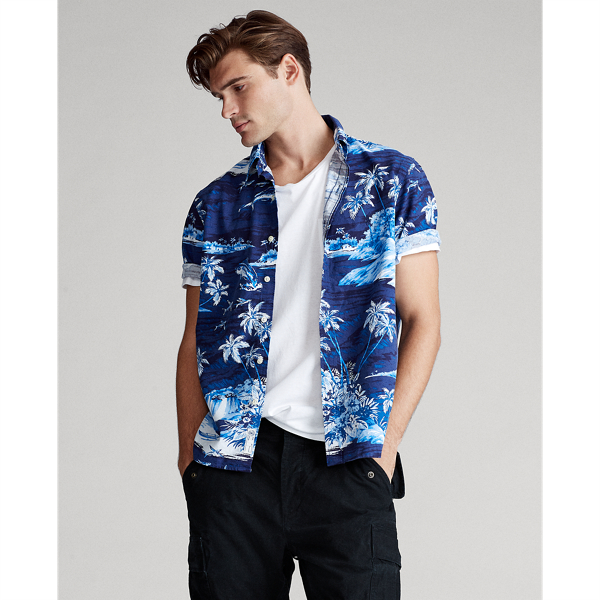 Flying Fish Slim Fit Tropical-Print Shirt Polo Ralph Lauren 4