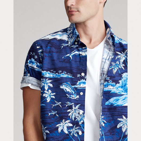 Flying Fish Slim Fit Tropical-Print Shirt Polo Ralph Lauren 6