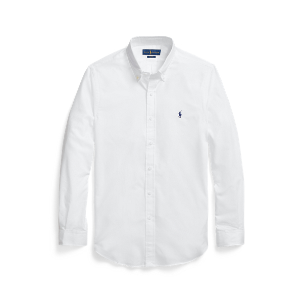 White Slim Fit Brushed Twill Shirt Polo Ralph Lauren 2