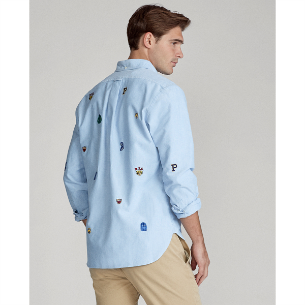 Bsr Blue Custom Fit Embroidered Shirt Polo Ralph Lauren 5
