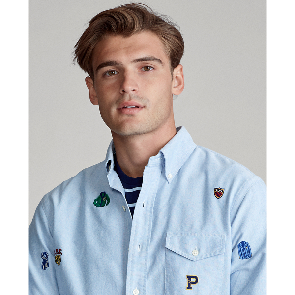Bsr Blue Custom Fit Embroidered Shirt Polo Ralph Lauren 6