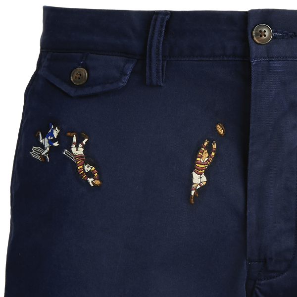 Aviator Navy/Rugby Stretch Slim Fit Rugby Short Polo Ralph Lauren 6