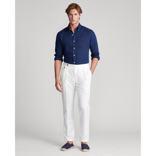 Newport Navy Slim Fit Linen Shirt Polo Ralph Lauren 3
