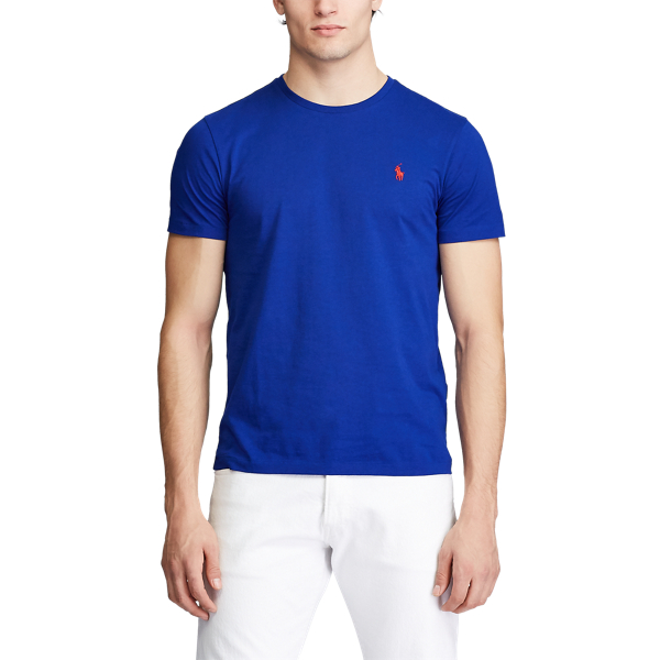 Custom-Slim-Fit Jersey-T-Shirt Polo Ralph Lauren in Traditions-Royal 5