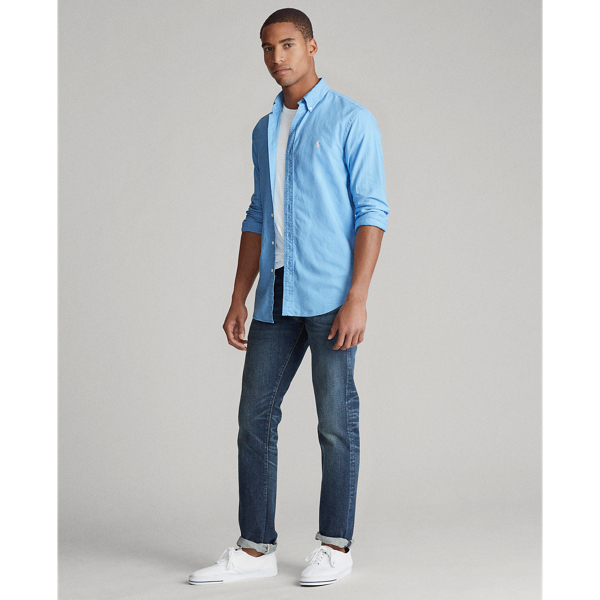 Blue Lagoon Custom Fit Oxford Shirt Polo Ralph Lauren 3