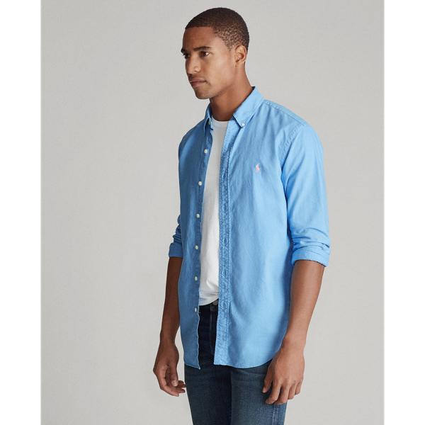 Blue Lagoon Custom Fit Oxford Shirt Polo Ralph Lauren 4