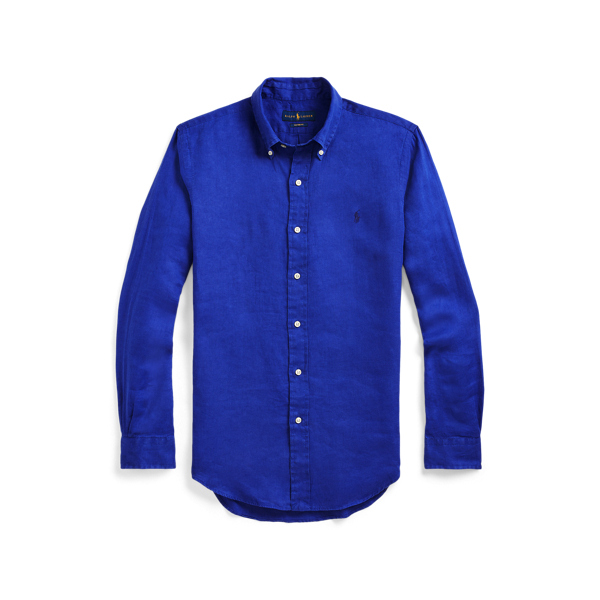 Chemise en lin coupe ajust&eacute;e