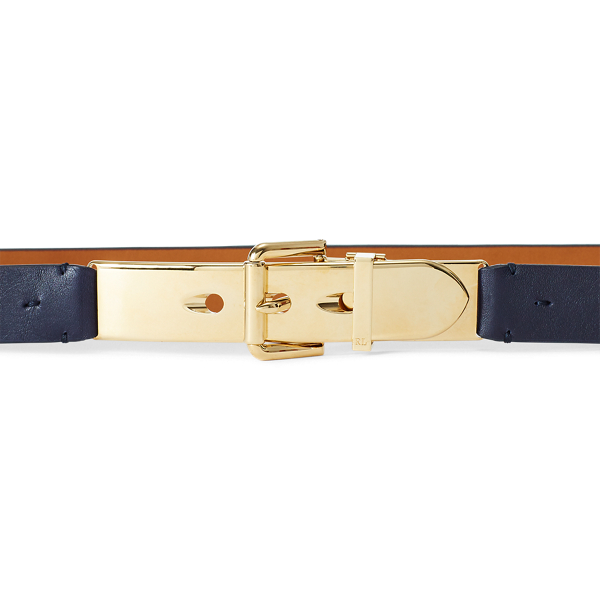Marine Navy Calfskin Letter-Opener Belt Ralph Lauren Collection 2