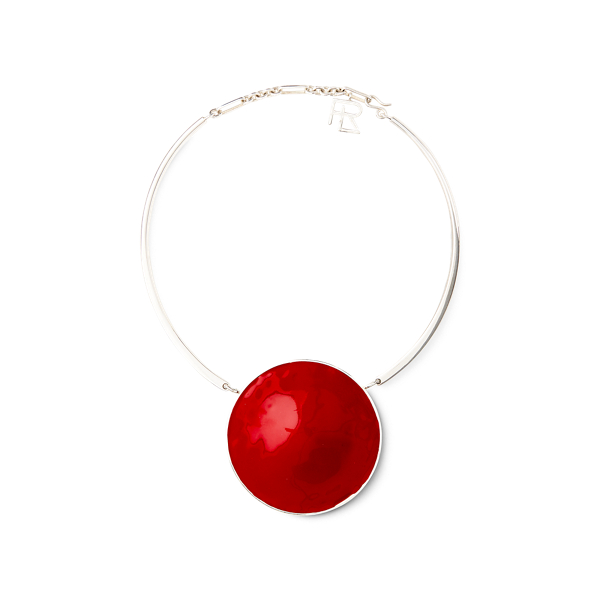 Red/Estate Blue Reversible Disk Necklace Ralph Lauren Collection 2