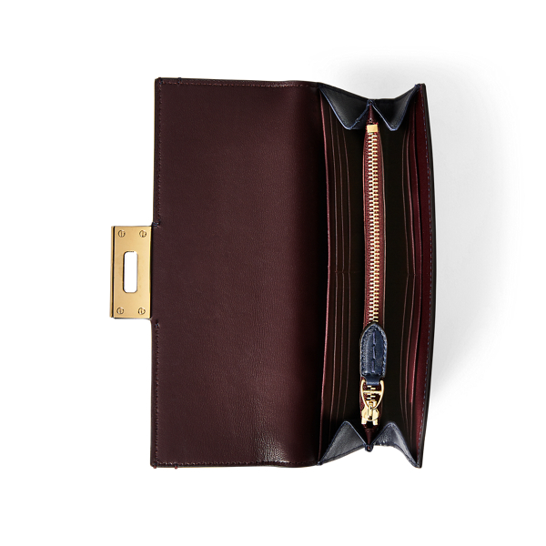 Marine Navy Calfskin Hinge-Lock Wallet Ralph Lauren Collection 3
