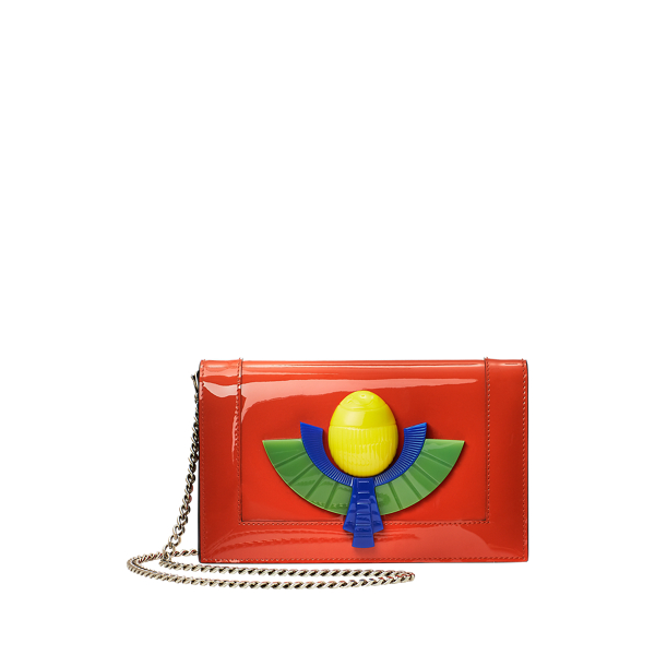 Patent Calfskin Chain Wallet