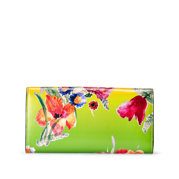 Multi Floral Calfskin Hinge-Lock Wallet Ralph Lauren Collection 2