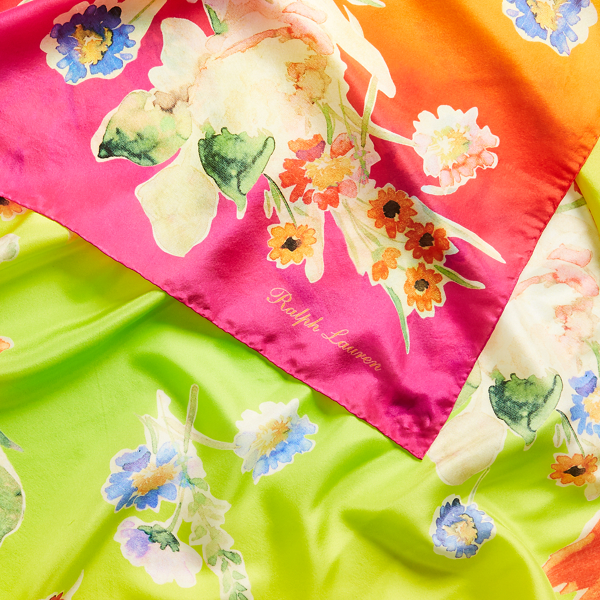 Floral Multi Ombre-Floral Silk Scarf Ralph Lauren Collection 3