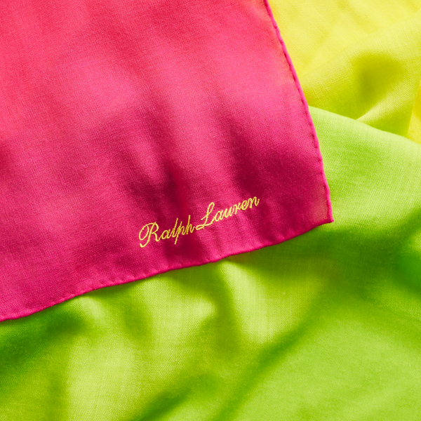 Pink/Yellow/Green Ombre Ombre Cashmere-Silk Scarf Ralph Lauren Collection 3