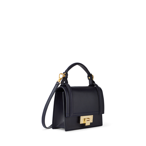 Marine Navy Calfskin Mini Hinge-Lock Bag Ralph Lauren Collection 2