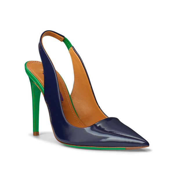 Lux Navy/Spearmint Carley Two-Tone Calfskin Pump Ralph Lauren Collection 2