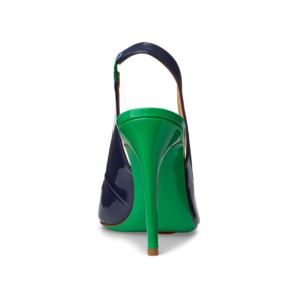 Lux Navy/Spearmint Carley Two-Tone Calfskin Pump Ralph Lauren Collection 3