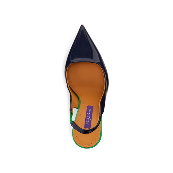 Lux Navy/Spearmint Carley Two-Tone Calfskin Pump Ralph Lauren Collection 4