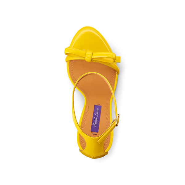 Canary Yellow Jennefer Bow Patent Sandal Ralph Lauren Collection 4