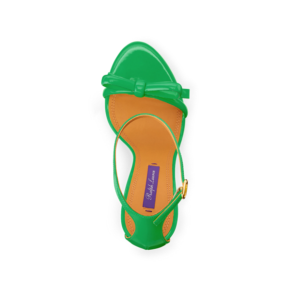 Spearmint Jennefer Bow Patent Sandal Ralph Lauren Collection 4