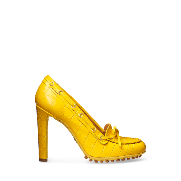 Lorean Embossed Calfskin Pump Ralph Lauren Collection 1